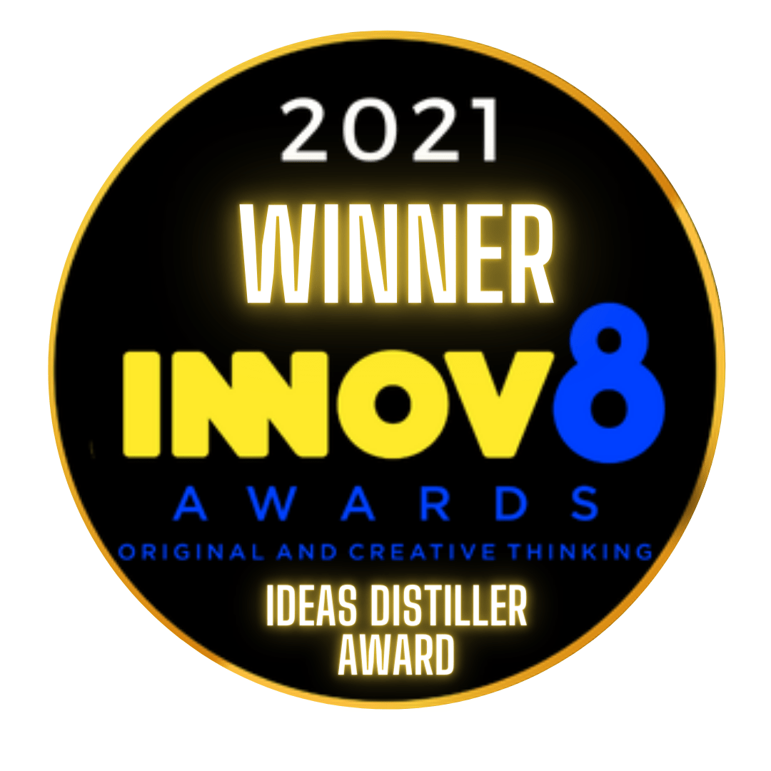 Winner badge for Innov8 Ideas Distiller Award